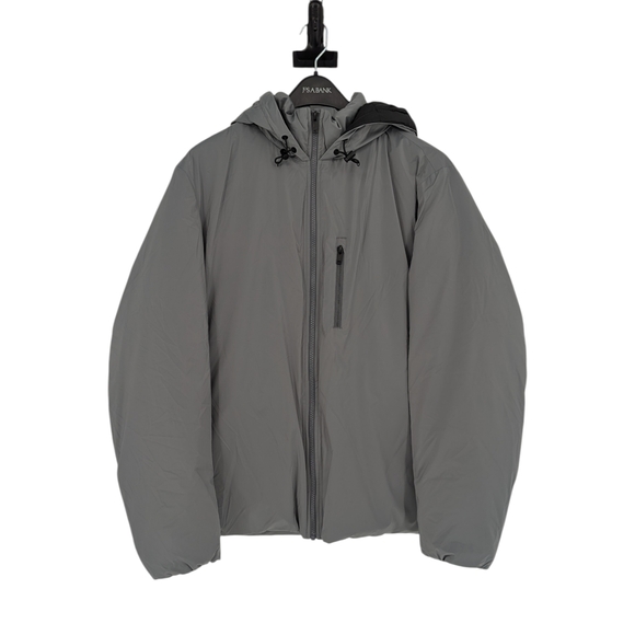 11487 Theory Puffer Down Insulated Coat Gray size Large winter classic 90s